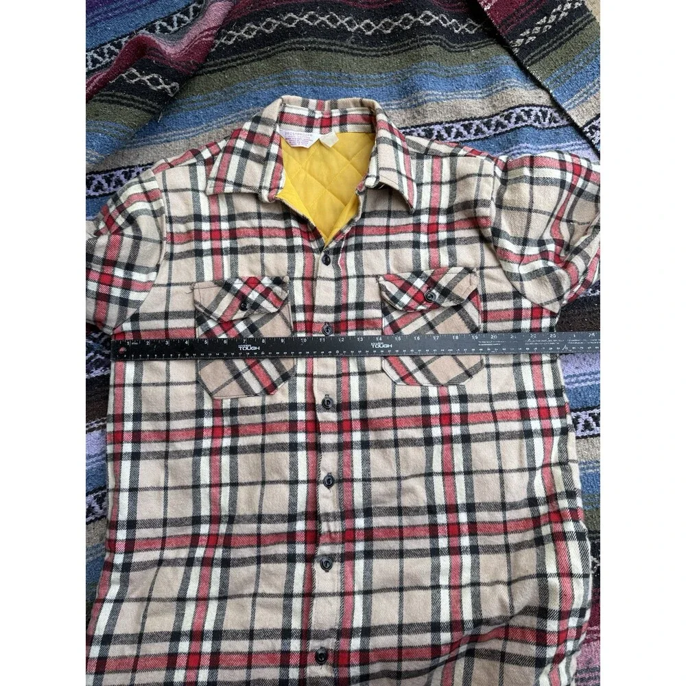 VINTAGE Frostproof Jacket Men L Red Flannel Shirt 70s 80s Heavy Duty USA*